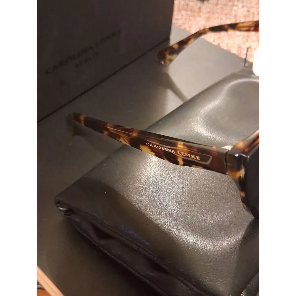 Carolina Lemke Lilo Cat Eye Sunglasses With Leather Case, Cloth, And Box New
